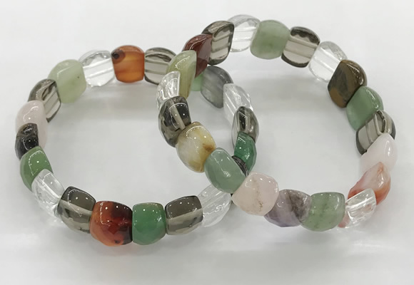 CGB3467 7.5 inches 10*14mm faceted oval mixed gemstone bracelets