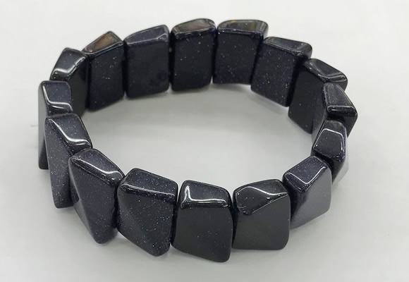 CGB3471 7.5 inches 12*17mm trapezoid blue goldstone bracelets