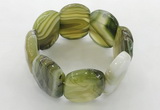 CGB3522 7.5 inches 28*40mm faceted oval agate bracelets