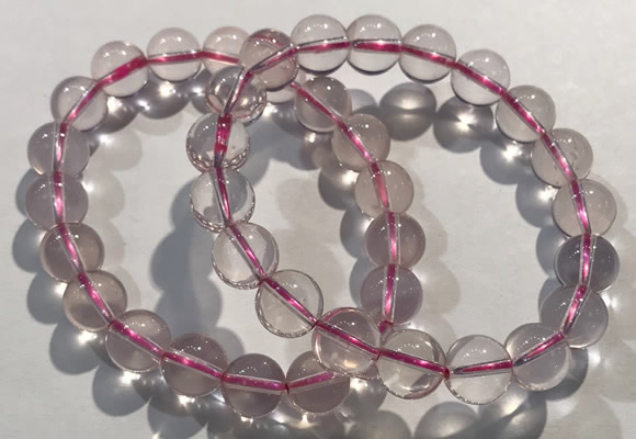 CGB4001 7.5 inches 10mm round rose quartz beaded bracelets