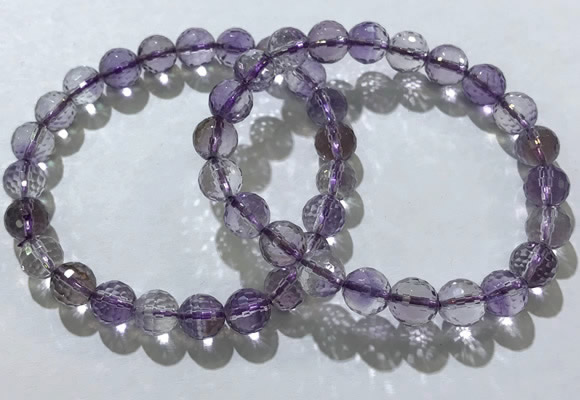 CGB4015 7.5 inches 8mm faceted round ametrine beaded bracelets