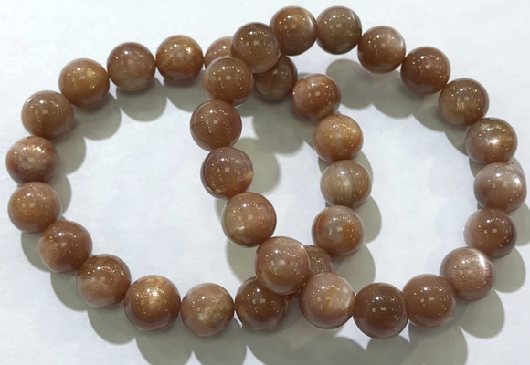 CGB4066 7.5 inches 10mm round sunstone beaded bracelets