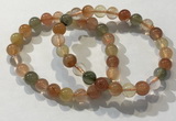 CGB4071 7.5 inches 8mm round mixed rutilated quartz beaded bracelets