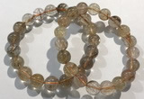 CGB4079 7.5 inches 10mm round golden rutilated quartz beaded bracelets