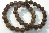 CGB4095 7.5 inches 10mm round rutilated quartz beaded bracelets