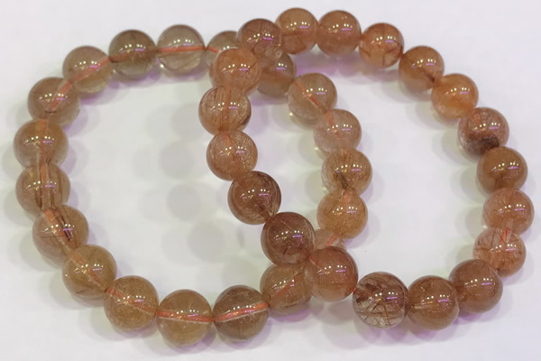 CGB4614 10mm - 11mm round golden rutilated quartz beaded bracelets