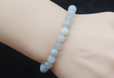 CGB5005 6mm, 8mm round aquamarine beads stretchy bracelets