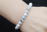 CGB5070 6mm, 8mm round white howlite beads stretchy bracelets