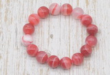 CGB5335 10mm, 12mm round red banded agate beads stretchy bracelets