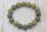 CGB5362 10mm, 12mm round Canadian jade beads stretchy bracelets