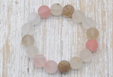 CGB5501 10mm, 12mm round matte volcano cherry quartz beads stretchy bracelets