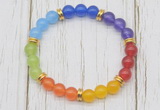CGB6264 8mm 7 chakra mixed candy jade beaded mala stretchy bracelets