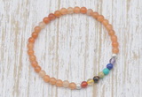 CGB7047 7 chakra 4mm red aventurine beaded meditation yoga bracelets