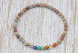 CGB7081 7 chakra 4mm serpentine jasper beaded meditation yoga bracelets