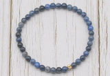 CGB7214 4mm tiny dumortierite beaded meditation yoga bracelets