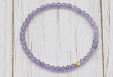 CGB7291 4mm tiny light amethyst beaded meditation yoga bracelets