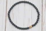 CGB7310 4mm tiny black tourmaline beaded meditation yoga bracelets