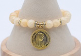 CGB7782 8mm honey jade bead with luckly charm bracelets