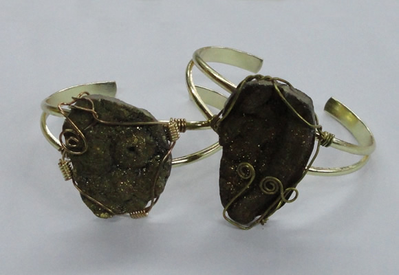 CGB820 30*35mm – 30*40mm freeform plated druzy agate bangles
