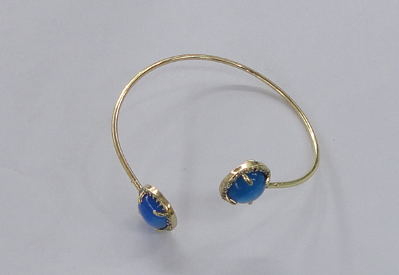CGB852 10mm flat round agate gemstone bangles wholesale