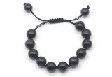 CGB8640 12mm round golden obsidian adjustable macrame bracelets