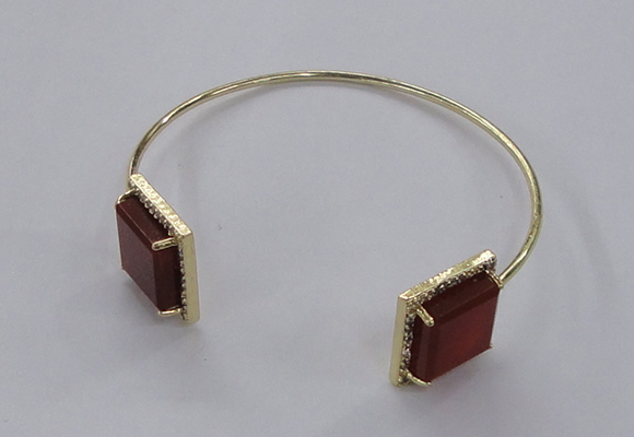 CGB868 15*15mm square agate gemstone bangles wholesale