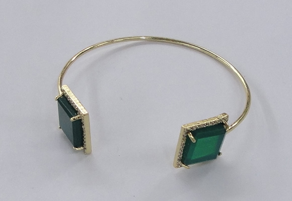 CGB870 15*15mm square agate gemstone bangles wholesale