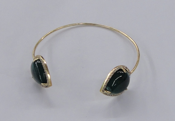CGB877 15*20mm flat teardrop agate gemstone bangles wholesale