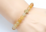 CGB8895 8mm, 10mm yellow aventurine & cross hematite power beads bracelets