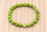 CGB8933 8mm, 10mm green sea sediment jasper, cross & rondelle hematite beaded bracelets