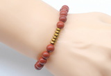 CGB8957 8mm, 10mm red jasper & rondelle hematite beaded bracelets
