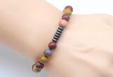 CGB8965 8mm, 10mm mookaite & rondelle hematite beaded bracelets