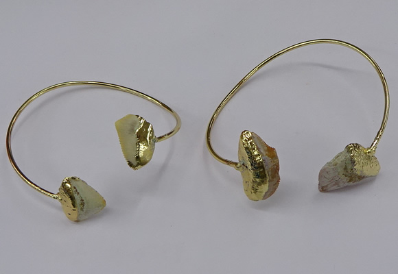 CGB902 12*16mm - 15*20mm freeform fish fossil bangles wholesale