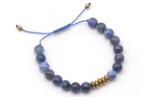 CGB9125 8mm, 10mm sodalite & rondelle hematite adjustable bracelets