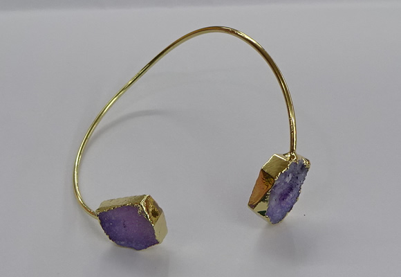 CGB919 13*18mm - 15*20mm freeform druzy agate gemstone bangles