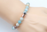CGB9238 8mm, 10mm amazonite & drum hematite power beads bracelets
