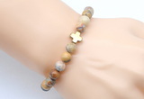 CGB9412 8mm, 10mm yellow crazy lace agate & cross hematite power beads bracelets