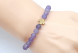 CGB9418 8mm, 10mm matte amethyst & cross hematite power beads bracelets
