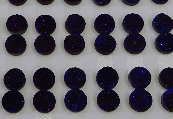 CGC111 14mm flat round druzy quartz cabochons wholesale