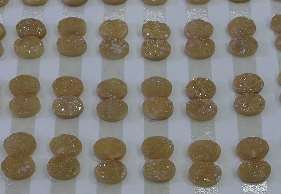 CGC161 10*14mm oval druzy quartz cabochons wholesale