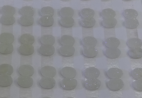 CGC166 10*14mm oval druzy quartz cabochons wholesale