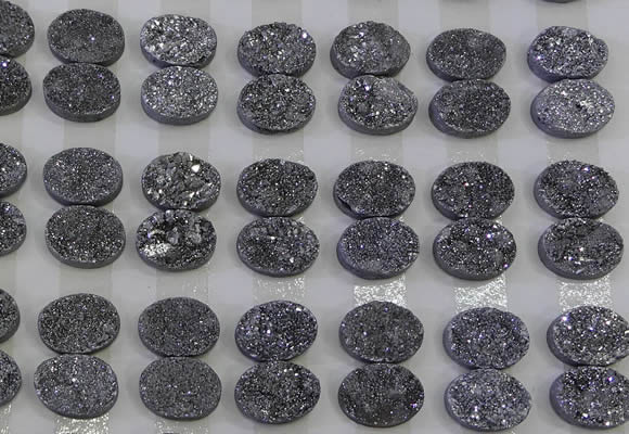 CGC172 12*16mm oval druzy quartz cabochons wholesale