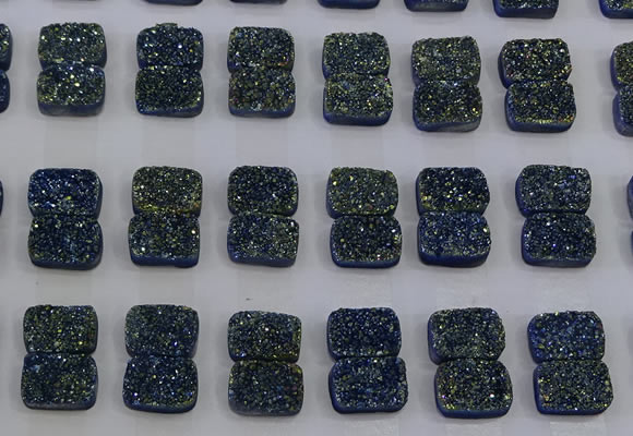 CGC201 10*14mm rectangle druzy quartz cabochons wholesale