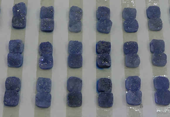 CGC211 10*10mm square druzy quartz cabochons wholesale