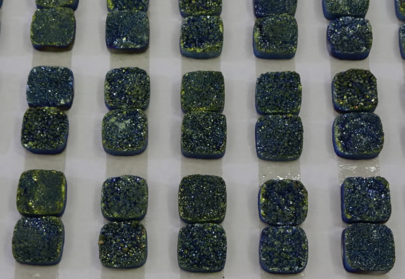 CGC226 12*12mm square druzy quartz cabochons wholesale