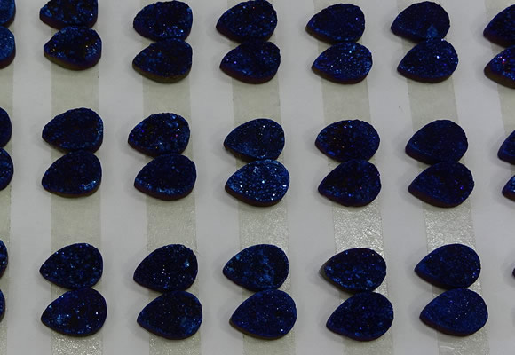 CGC230 10*14mm flat teardrop druzy quartz cabochons wholesale