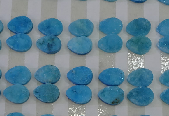 CGC250 13*18mm flat teardrop druzy quartz cabochons wholesale