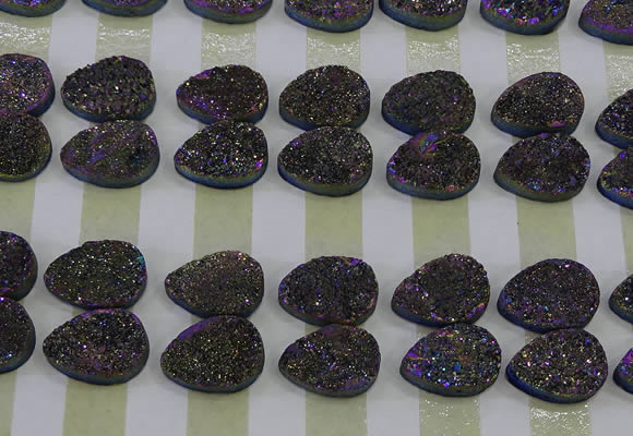 CGC261 15*20mm flat teardrop druzy quartz cabochons wholesale