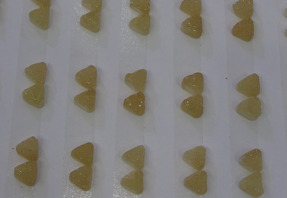 CGC63 8*8mm triangle druzy quartz cabochons wholesale