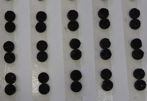 CGC70 6mm flat round druzy quartz cabochons wholesale